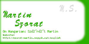 martin szorat business card